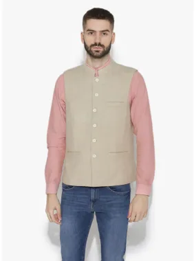 Men's Dhrohar Premium Wool Nehru Jacket - Cream - Size - 38 - Neudis Men