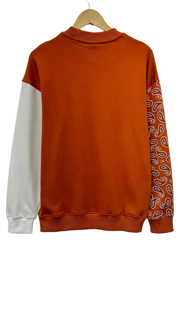 Men's Orange 2pac Graphic Long Sleeves Sweatshirt Regular Fit