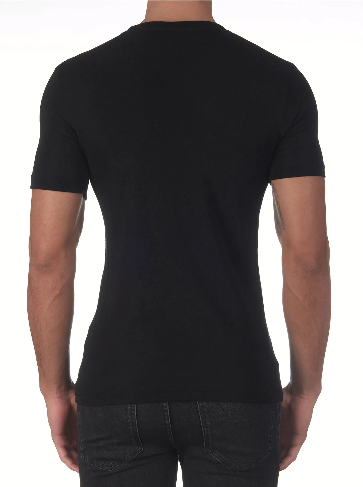 Men's V-neck t-shirt in wool and silk 622