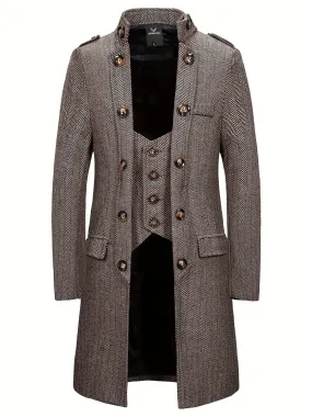 Men's Woolen Single Breasted Trench Coat