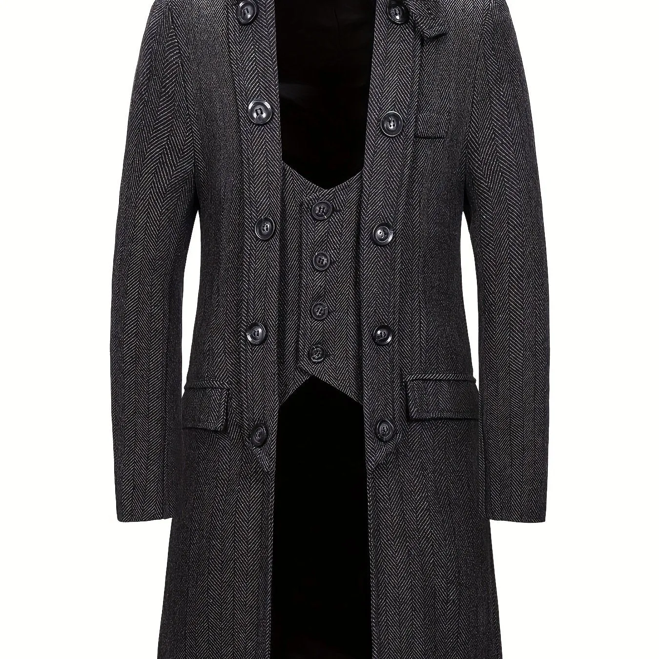 Men's Woolen Single Breasted Trench Coat