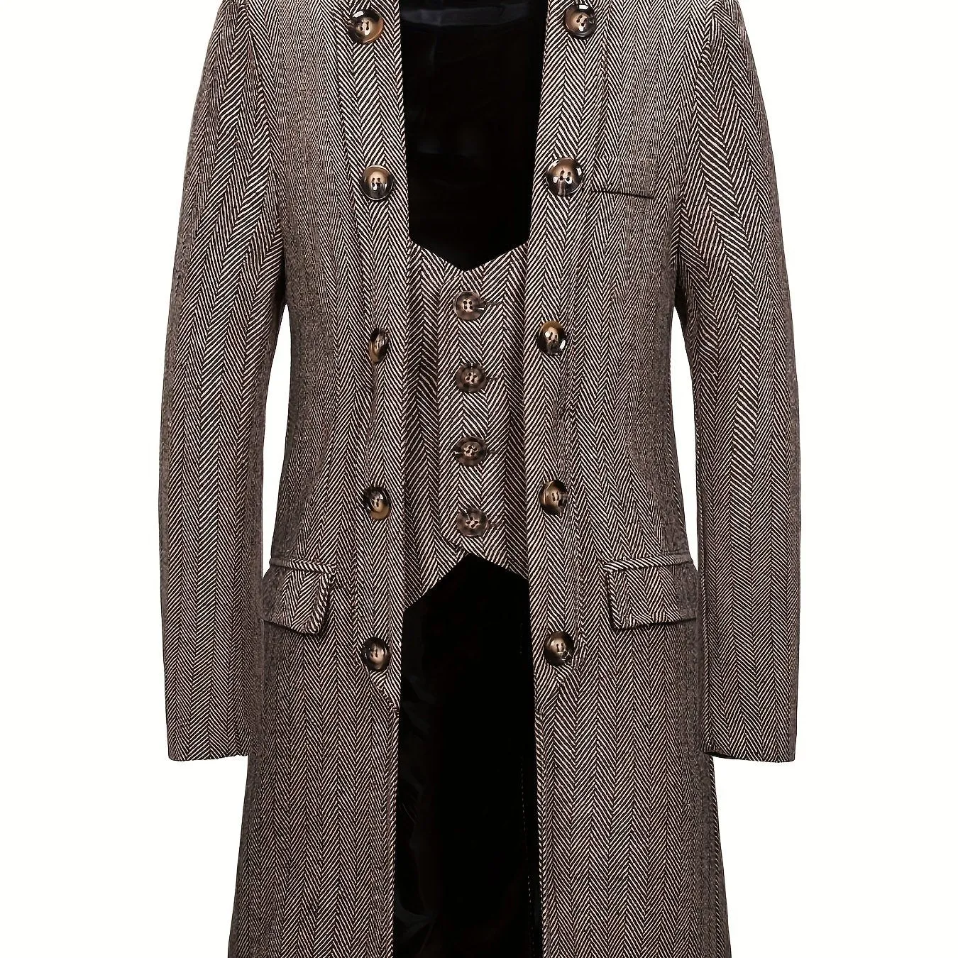 Men's Woolen Single Breasted Trench Coat