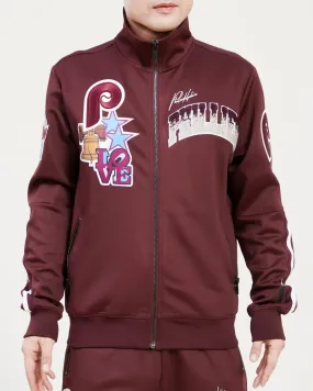 MLB PHILADELPHIA PHILLIES RETRO HOMETOWN MEN'S TRACK JACKET (WINE)