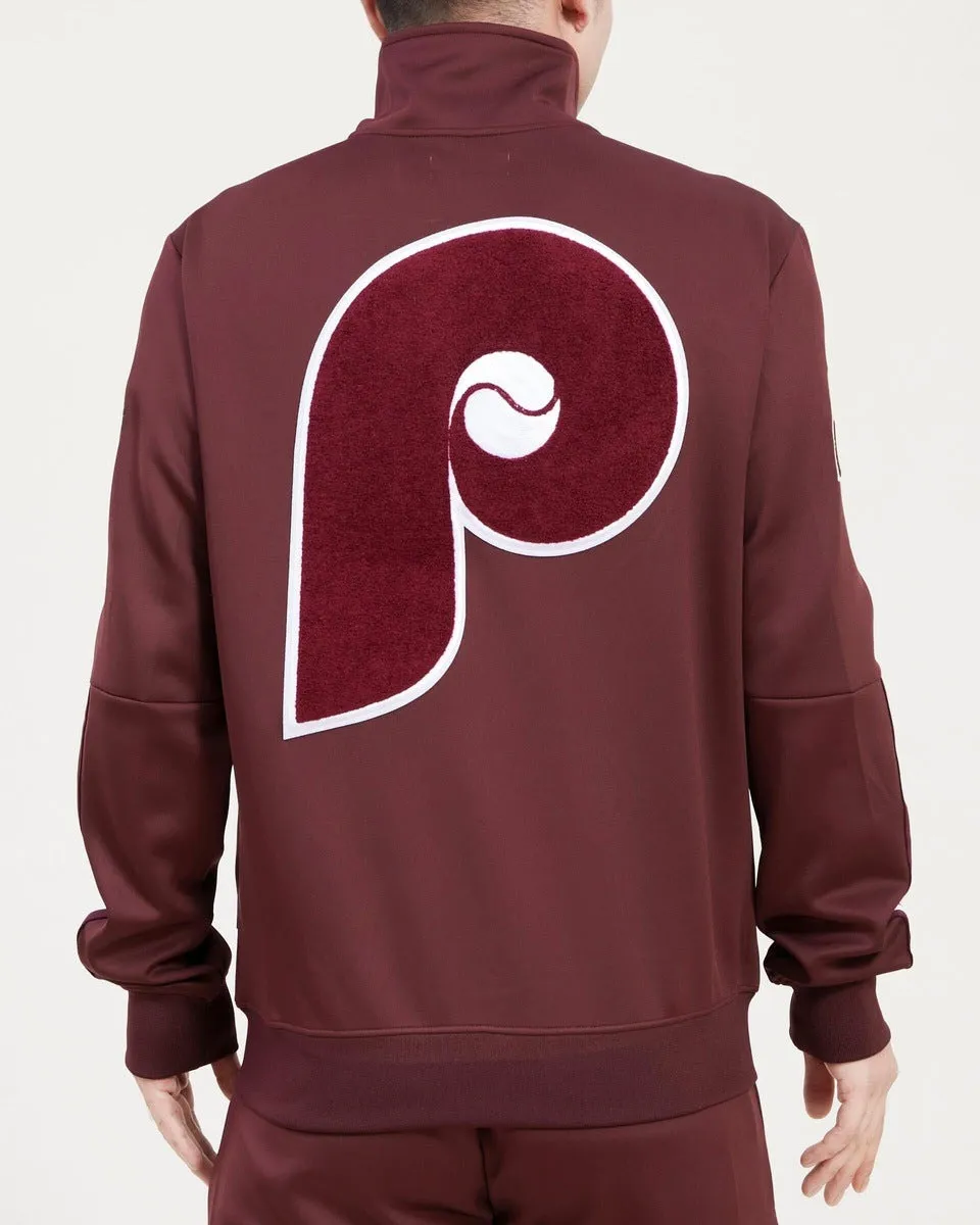 MLB PHILADELPHIA PHILLIES RETRO HOMETOWN MEN'S TRACK JACKET (WINE)