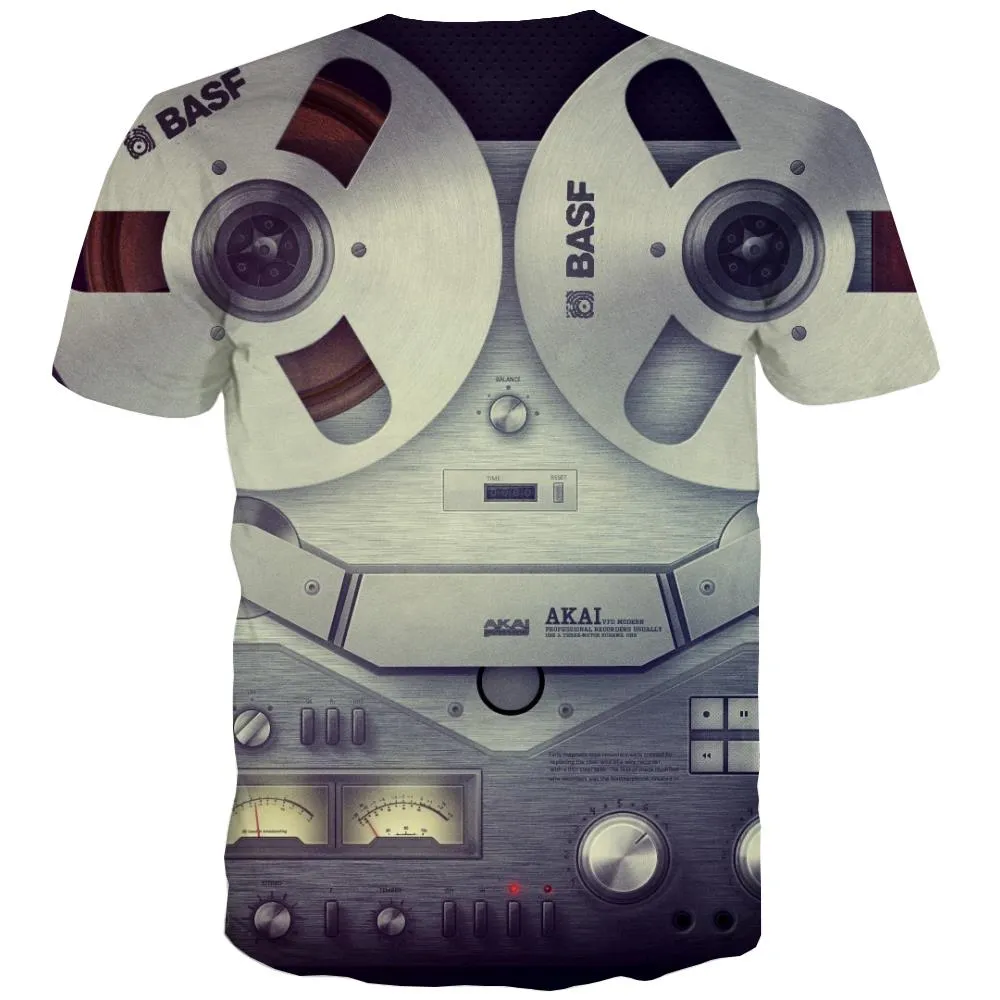 Music T shirts Men Instrument T shirts Funny Retro Tshirt Printed Electronic Tshirt Anime