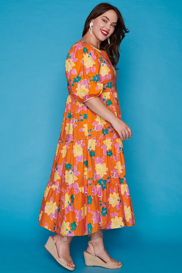 Noa Orange Botanics Dress