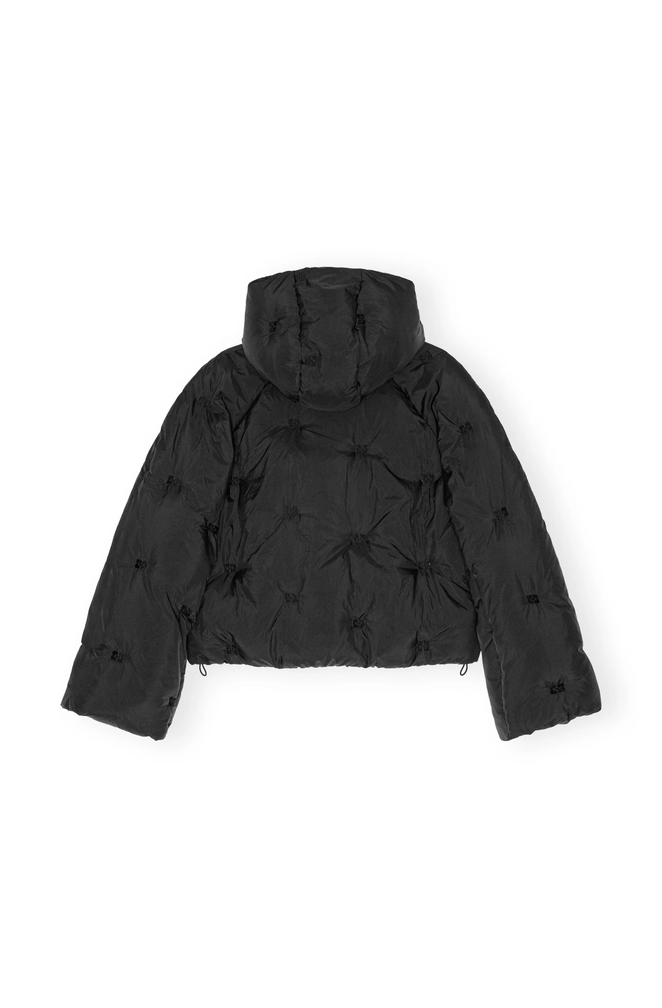 Nylon Tech Puffer Short Jacket - Black