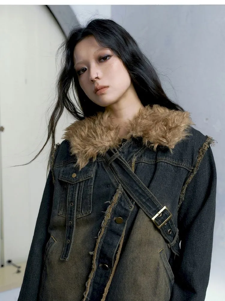 Old Denim Deconstructed Patchwork Jacket【s0000005241】