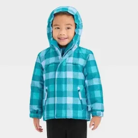 Open Box - Cat & Jack Toddler Kids Zip-Up Winter Puffer Windbreaker 3-In-1 Jacket