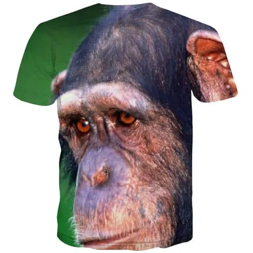 Orangutan T shirts Men Monkey Tshirt Printed Animal T-shirts 3d Terror Tshirts Novelty Funny Tshirts Cool Short Sleeve summer