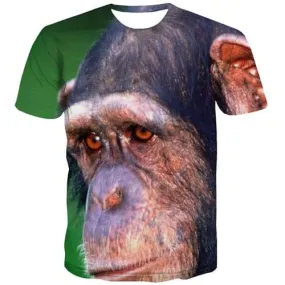 Orangutan T shirts Men Monkey Tshirt Printed Animal T-shirts 3d Terror Tshirts Novelty Funny Tshirts Cool Short Sleeve summer