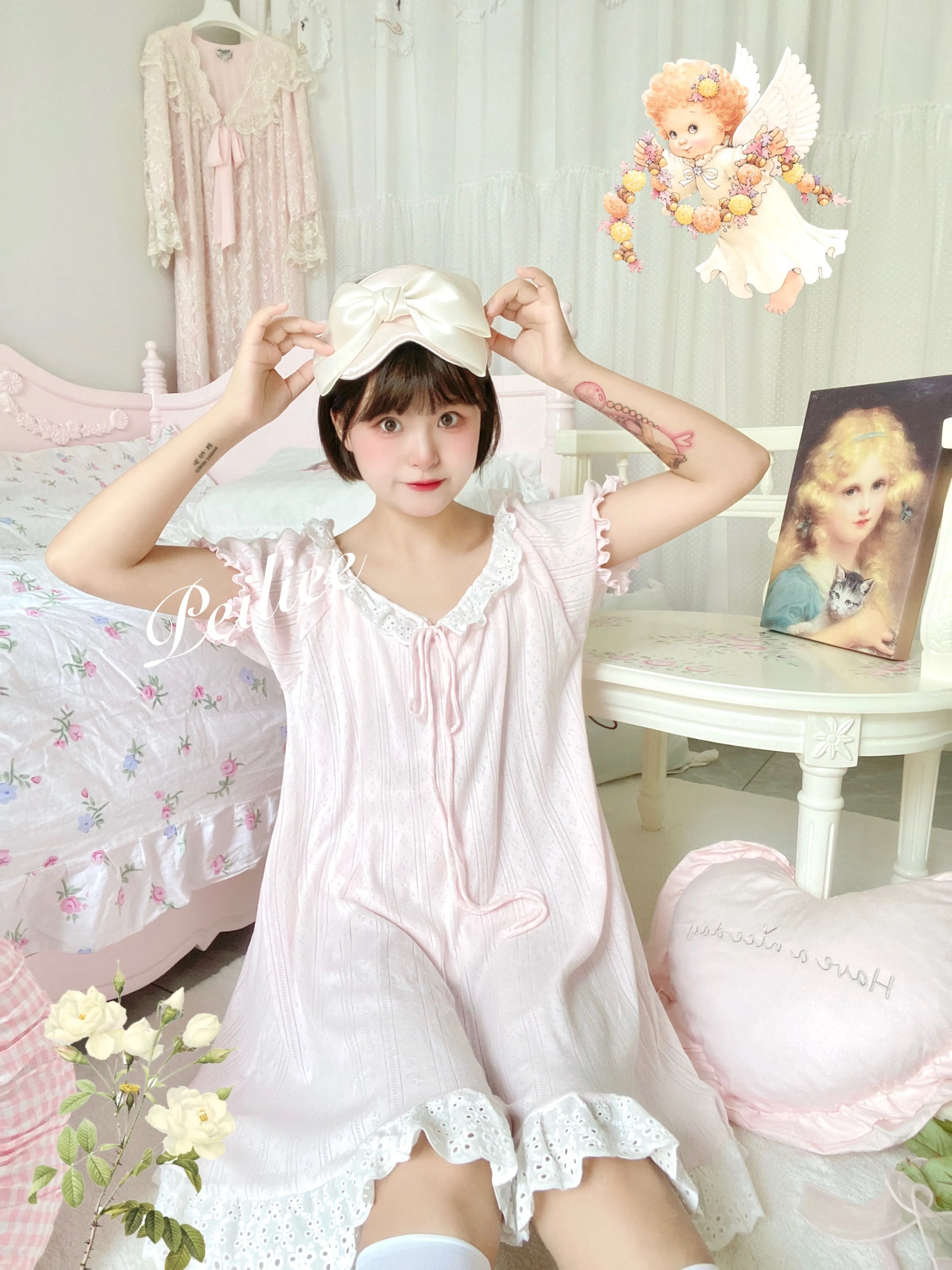 [Peiliee Design] Love is two hearts as one cotton sleepwear loungewear dress