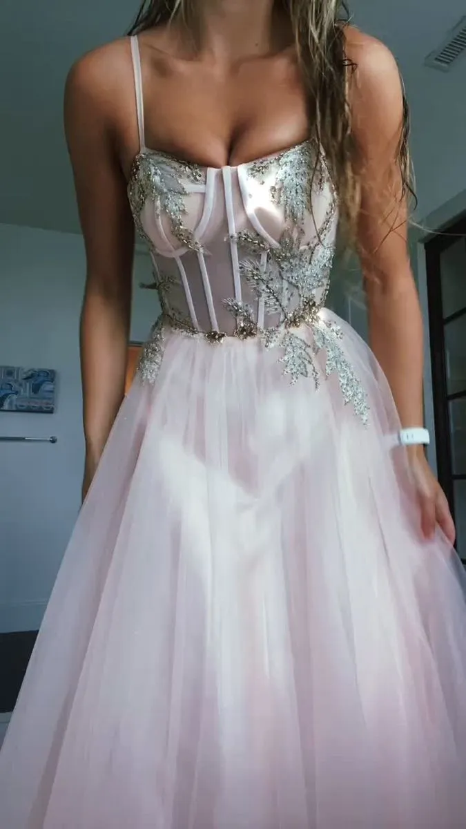 Pink Corset Prom Dress     fg88