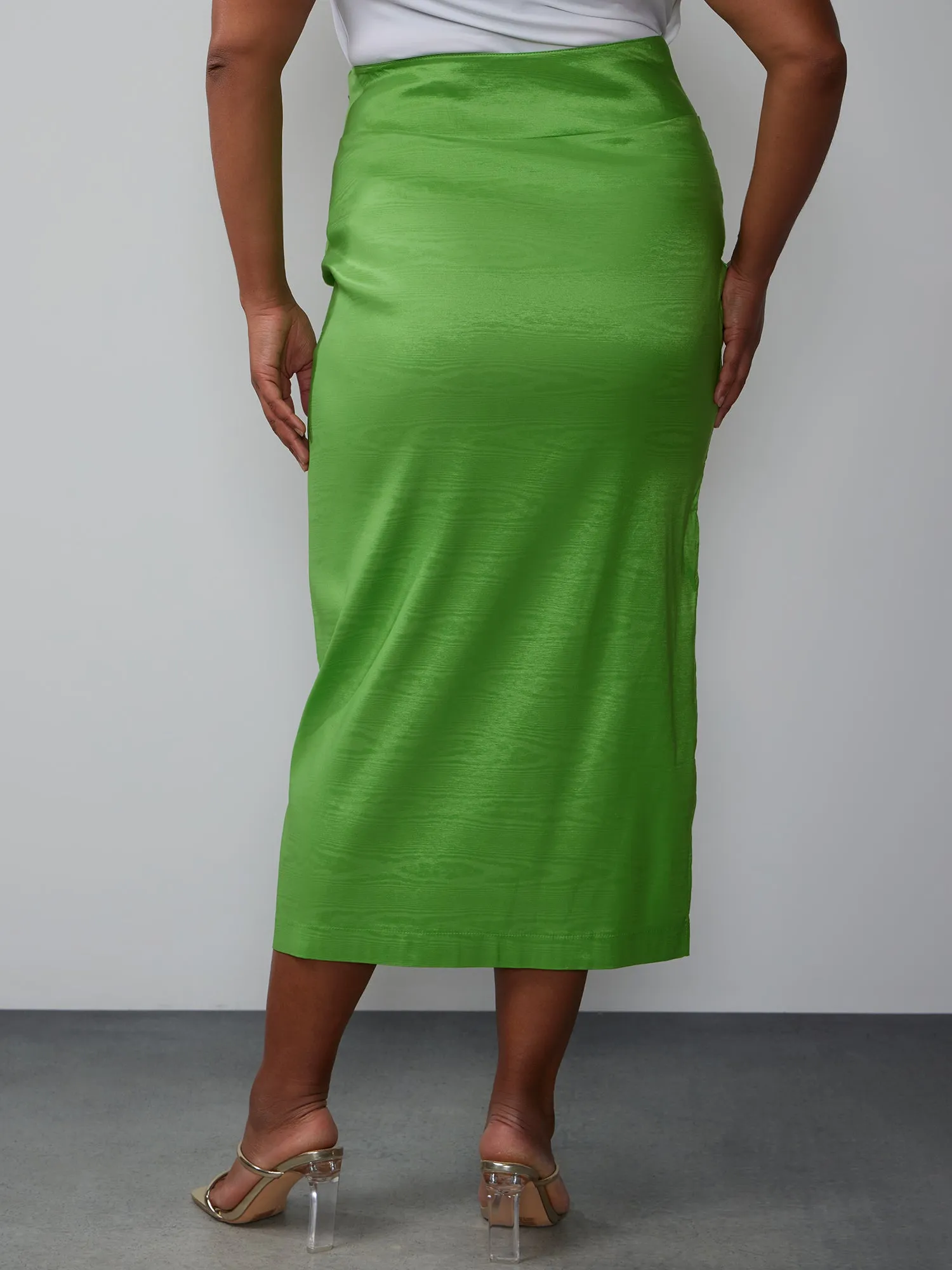 Plus Taffeta Wrap Skirt