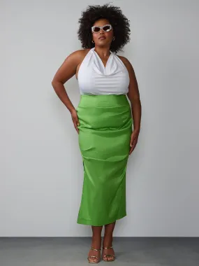 Plus Taffeta Wrap Skirt