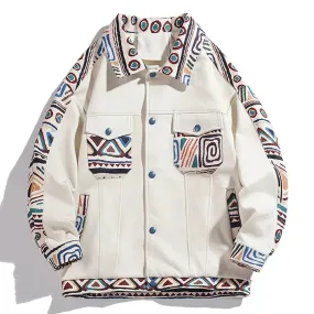 Pre Order:  Aztec Print Loose Fit Jacket