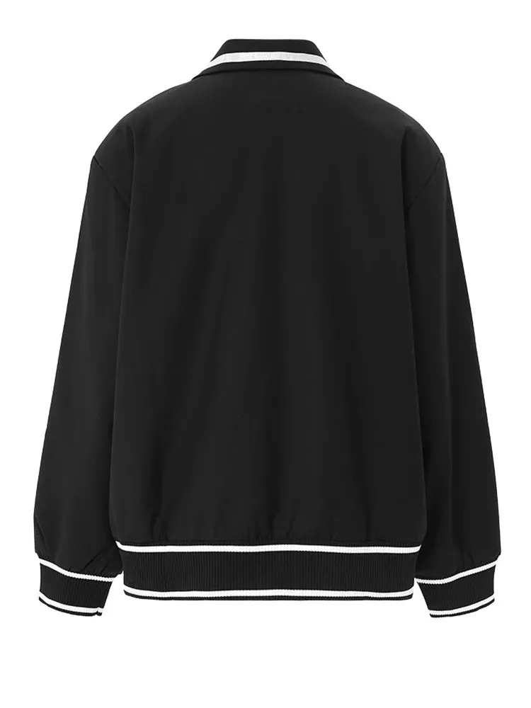 Pre Order:  Contrast Lined Edges Zip-Up Jacket