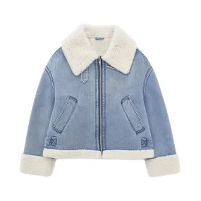 Pre Order:  Faux Fur Trimmed Denim Jacket