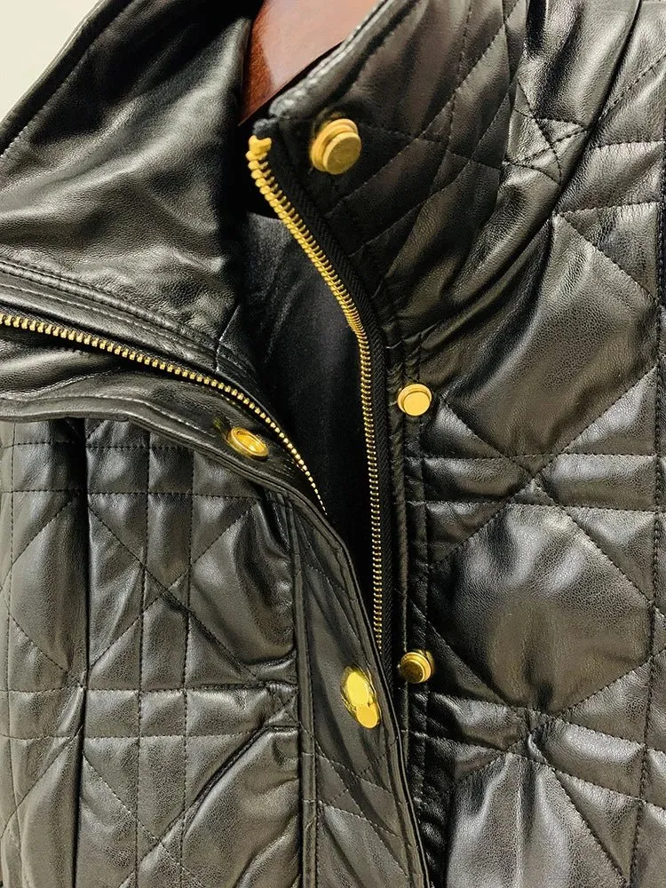 Pre Order:  Gold Buttons Zip-Up Short Jacket