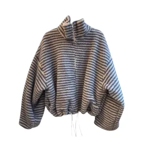 Pre Order:  Striped Stand Collar Zip-Up Jacket