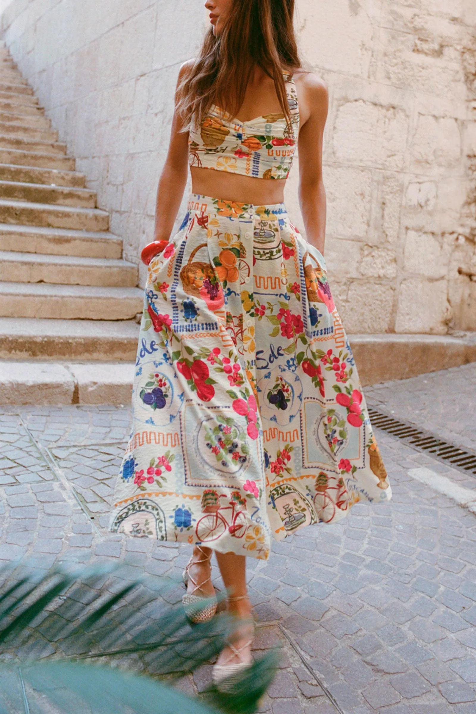 Printed Cape Skirt