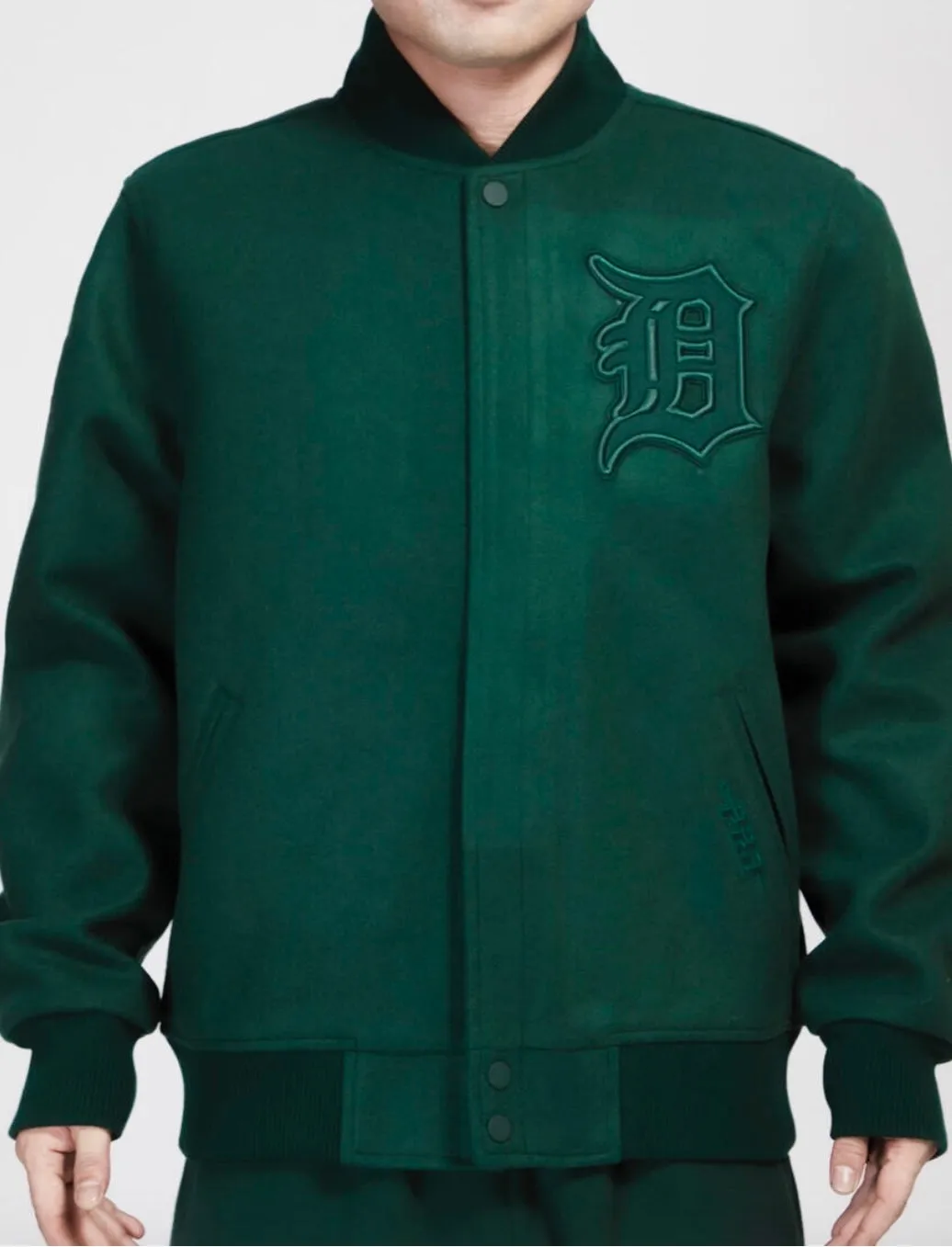 Pro Standard Detroit Tigers All Wool Varsity Jacket - Green on Green