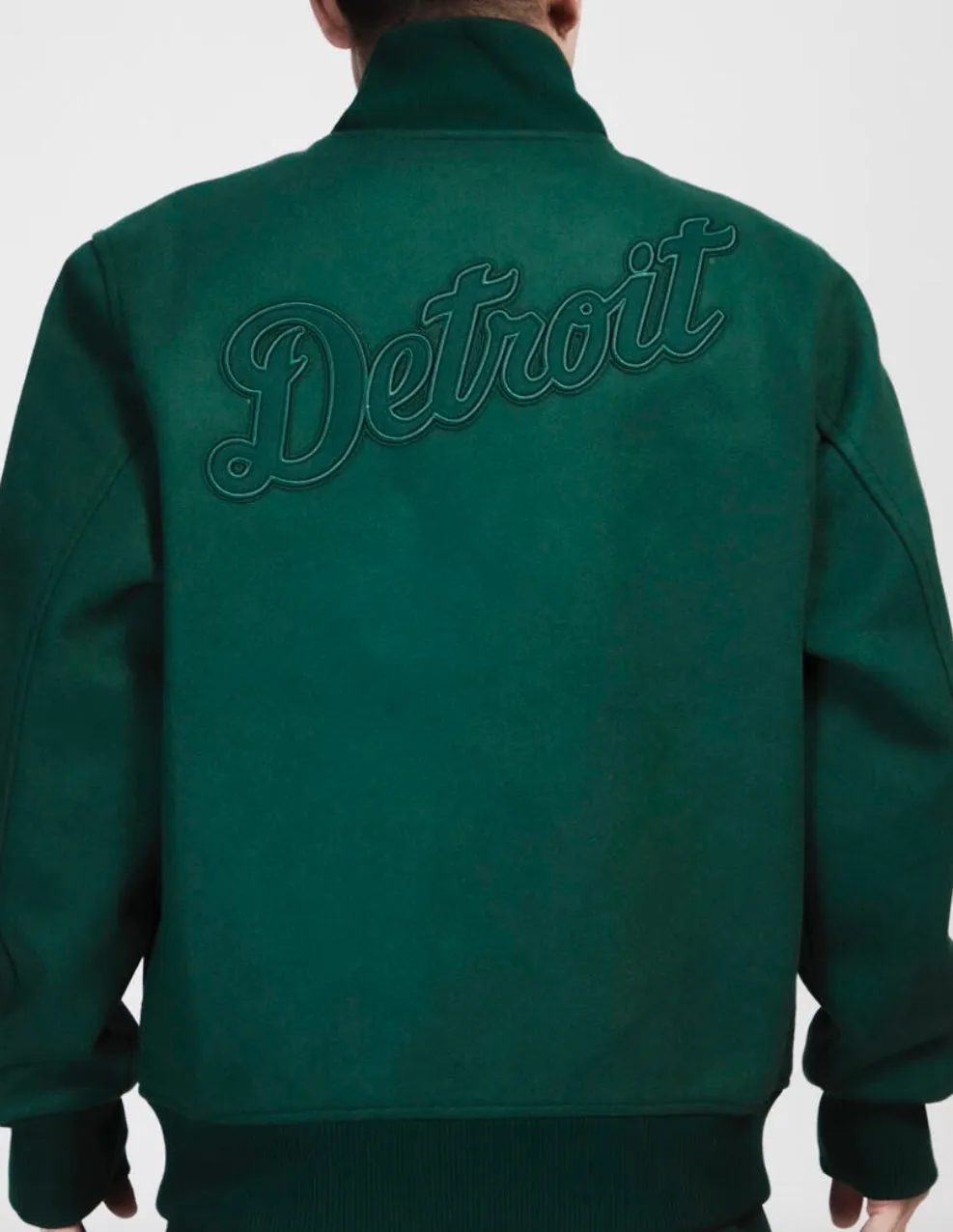 Pro Standard Detroit Tigers All Wool Varsity Jacket - Green on Green