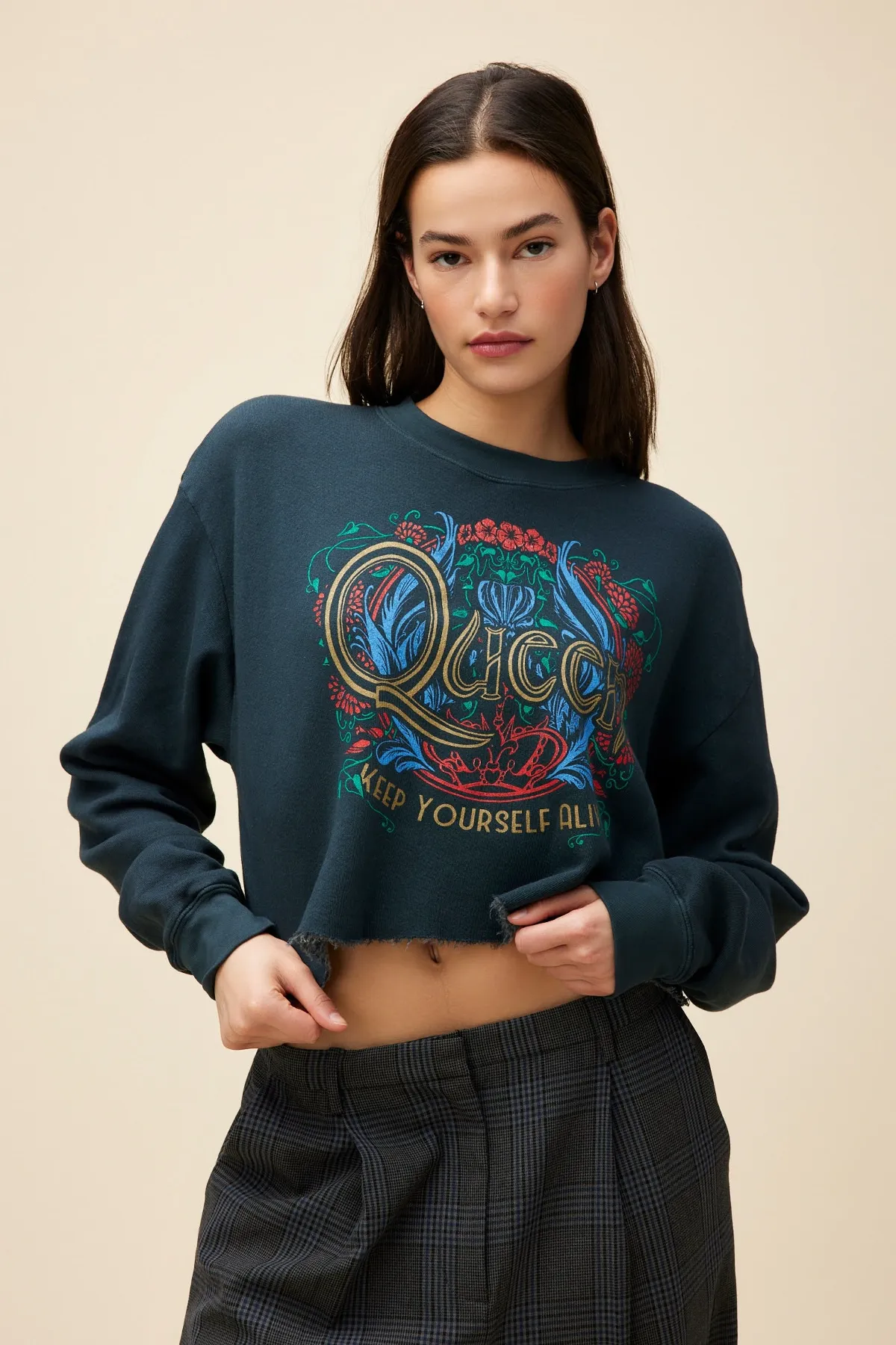 Queen Keep Yourself Alive Cut Off Sweatshirt