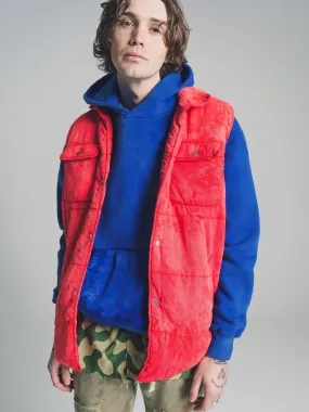 Red Cotton Puffer Vest