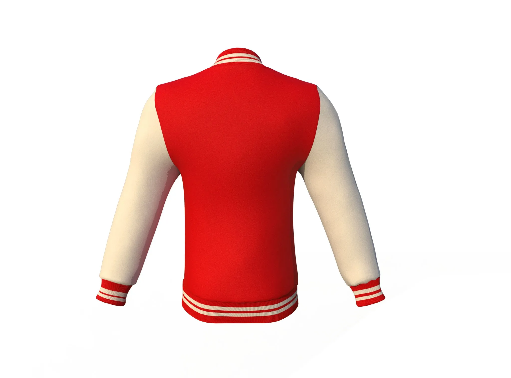 Red Varsity Letterman Jacket with Cream Sleeves