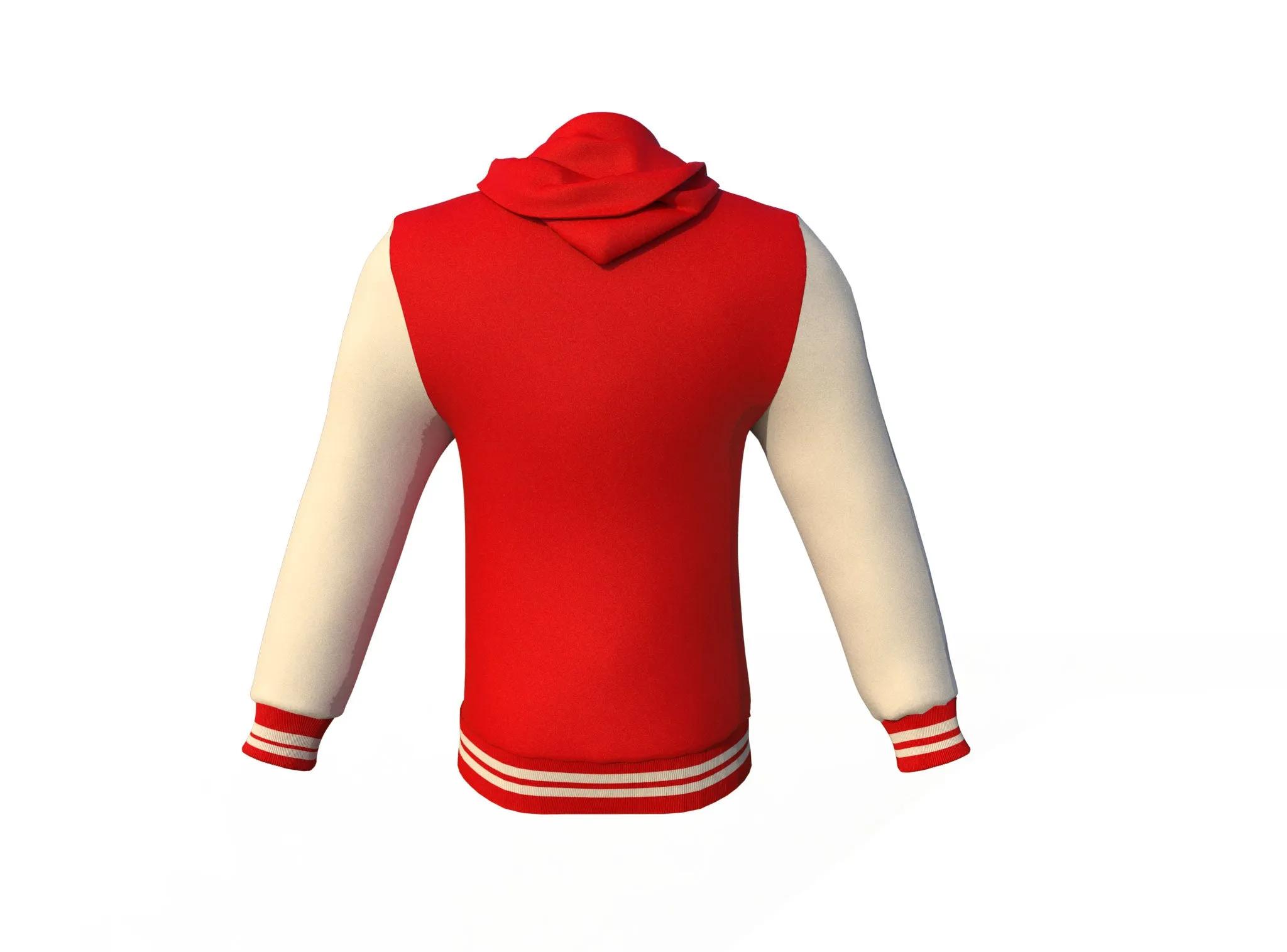 Red Varsity Letterman Jacket with Cream Sleeves