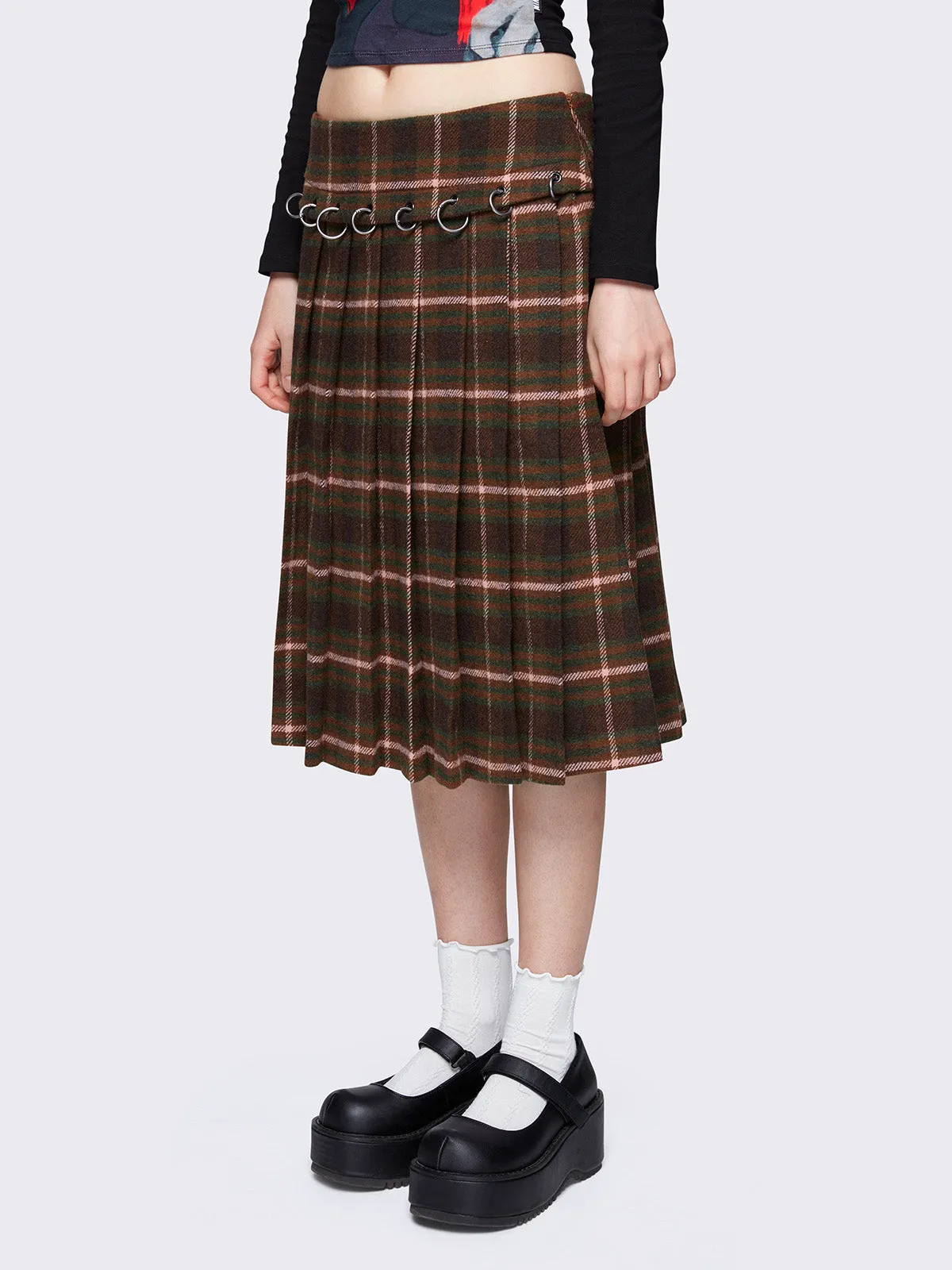 Rowan Plaid Midi Skirt