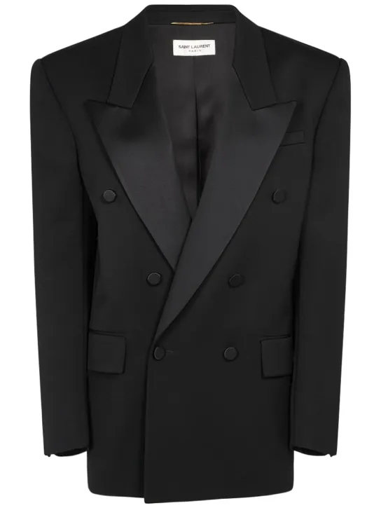 Saint Laurent   Double breast wool tuxedo jacket 