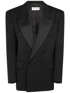 Saint Laurent   Double breast wool tuxedo jacket 