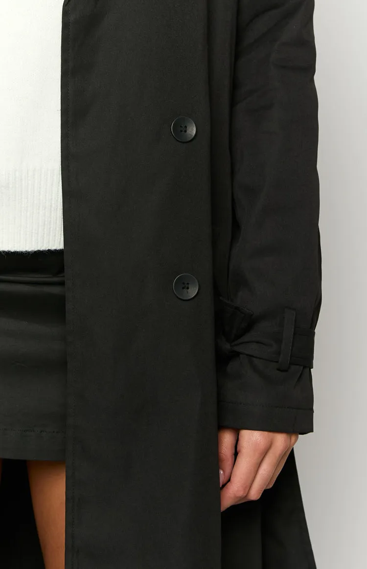 Santos Black Trench Coat