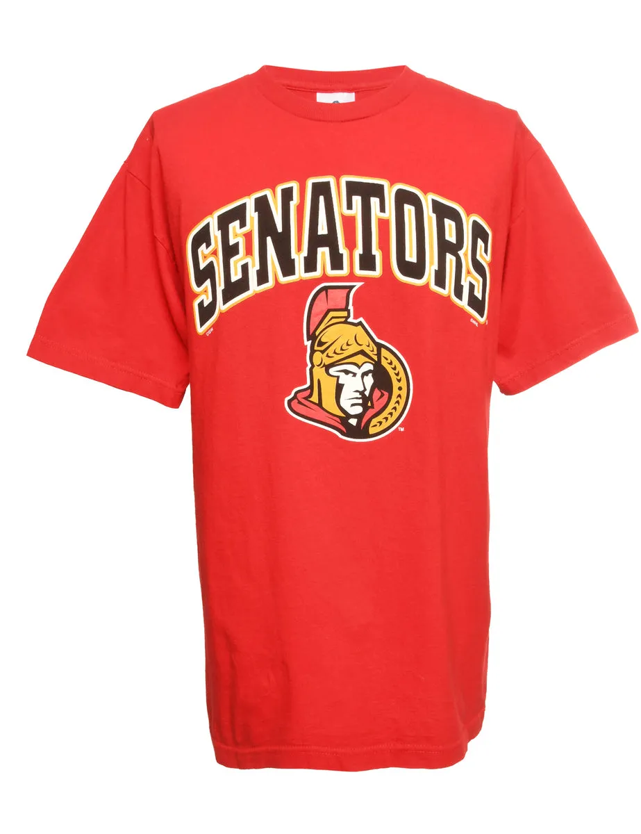 Senators Printed Red T-shirt - L