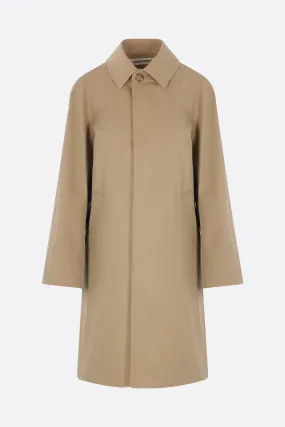 single-breasted gabardine trench coat