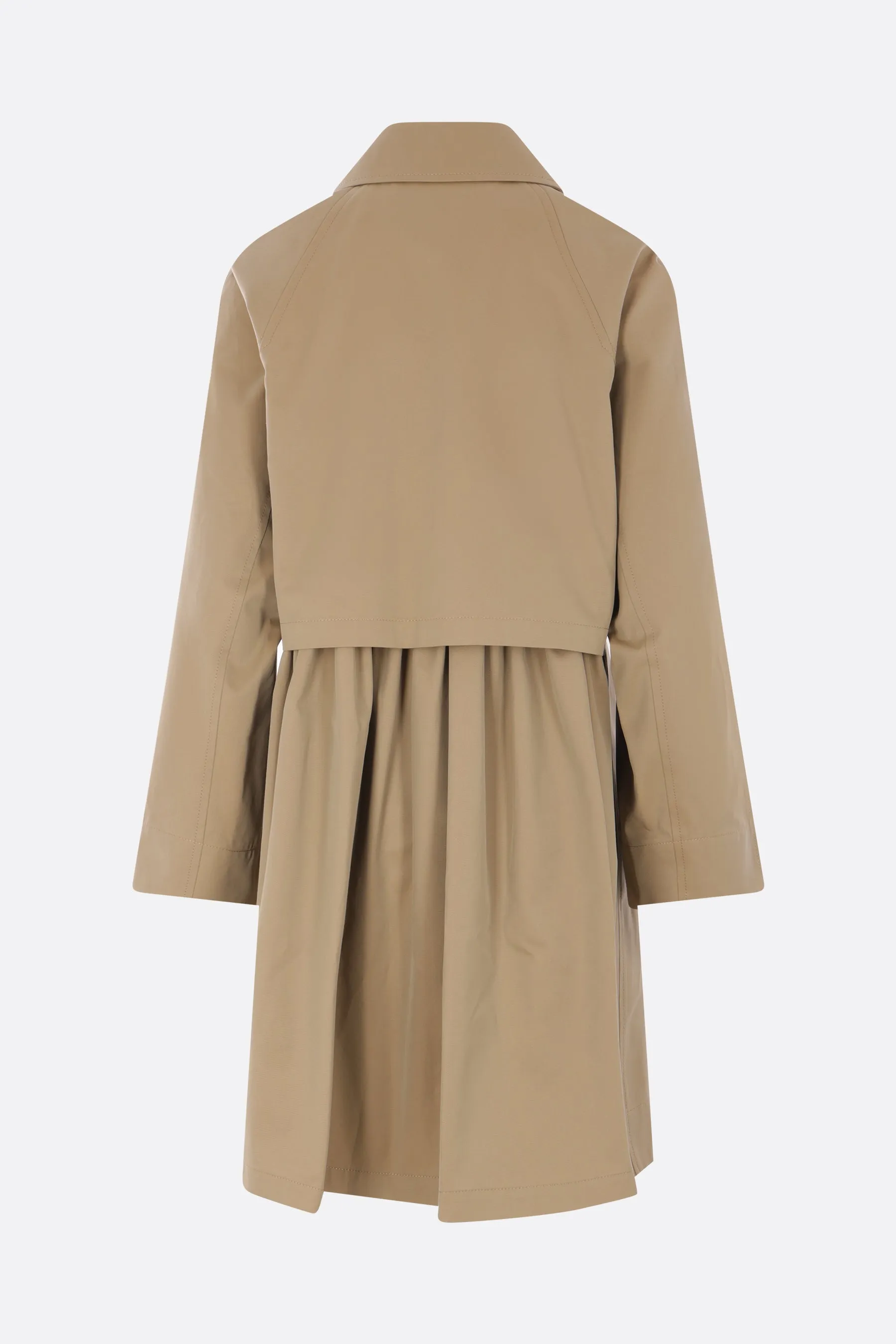 single-breasted gabardine trench coat