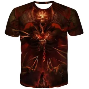 Skull T-shirt Men Terror T-shirts 3d Cosplay Tshirts Novelty Funny Tshirt Anime Anime Costume Tshirt Printed Short Sleeve