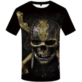 Skull T shirts Men Metal Tshirt Printed Black Tshirts Cool Mechanical Tshirt Anime Gothic Tshirts Novelty Short Sleeve T shirts