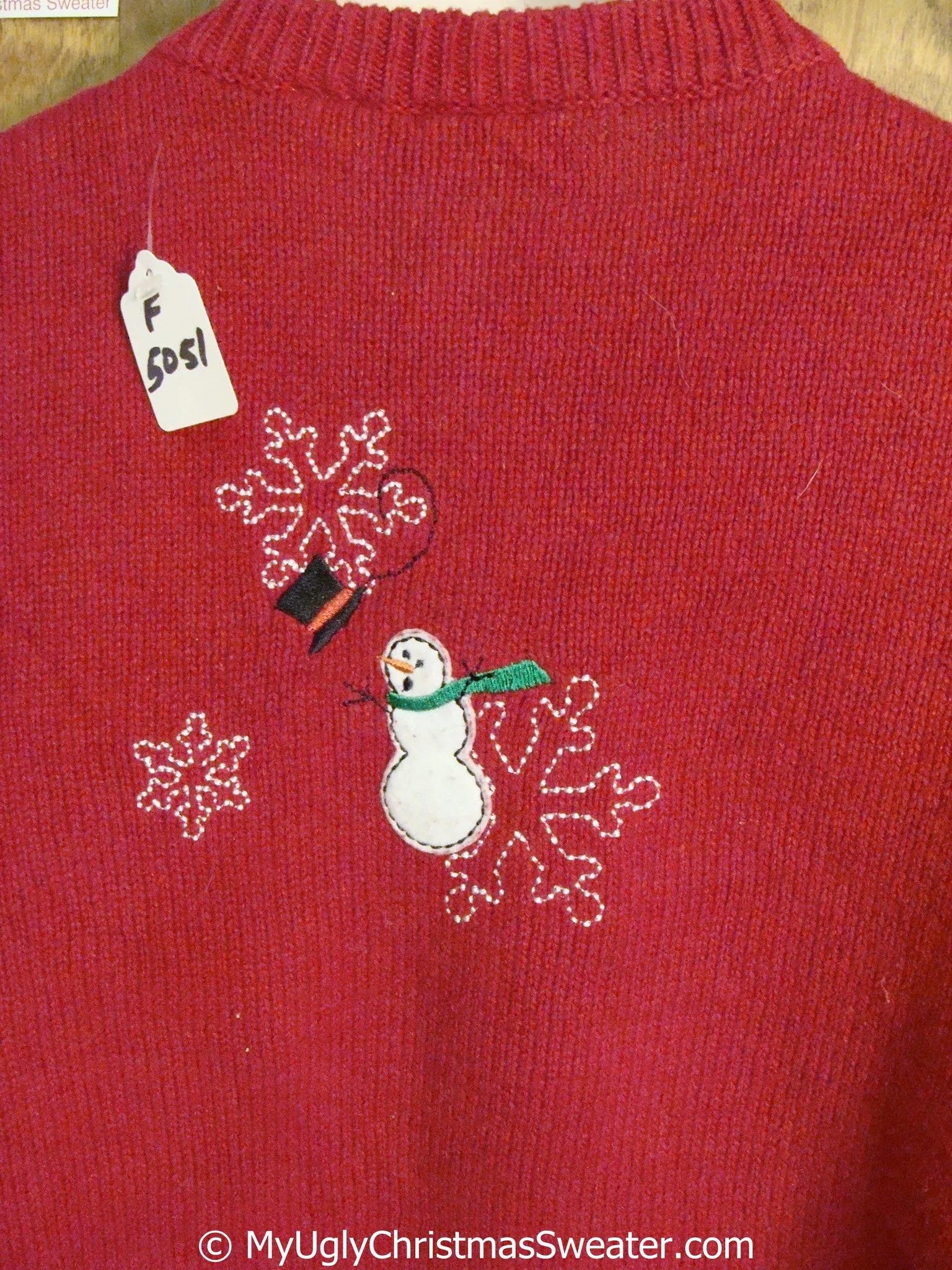 Snowmen in the Wind Red Ugly Christmas Sweater