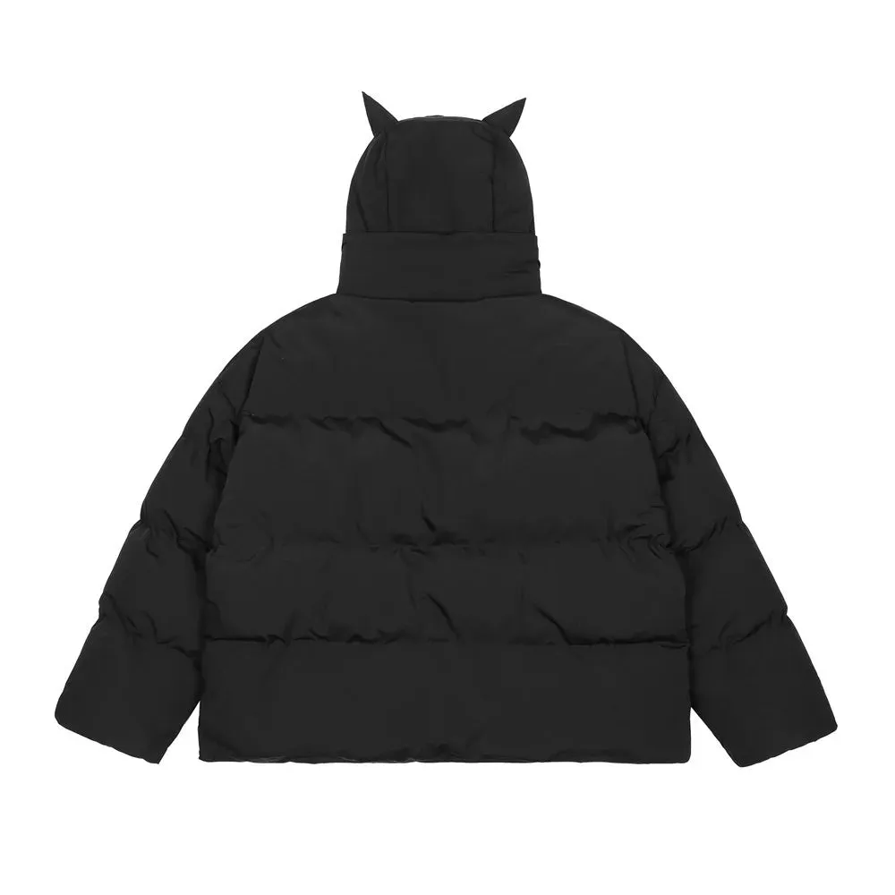 Streetwear "Devil Horns" Puffer Jacket