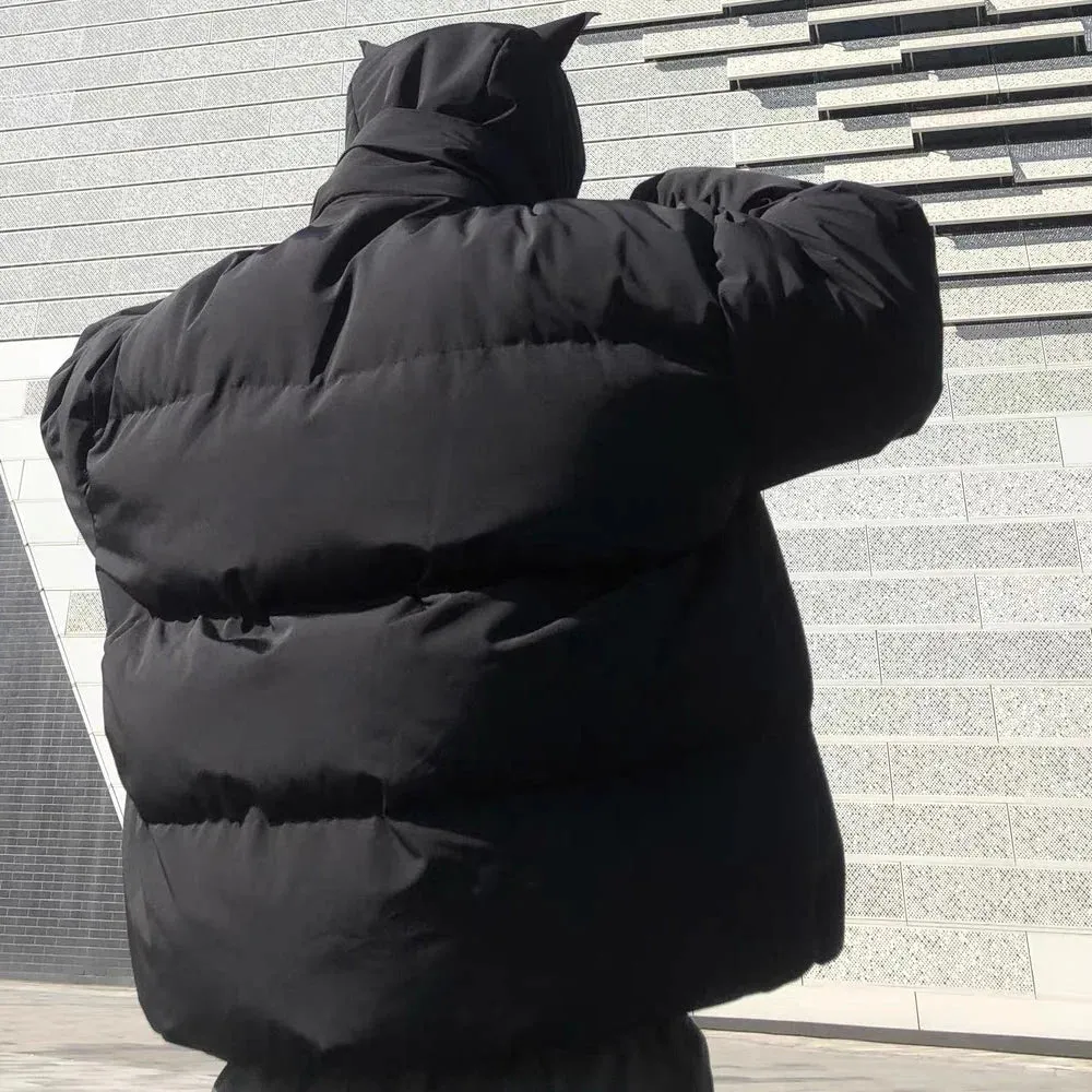 Streetwear "Devil Horns" Puffer Jacket