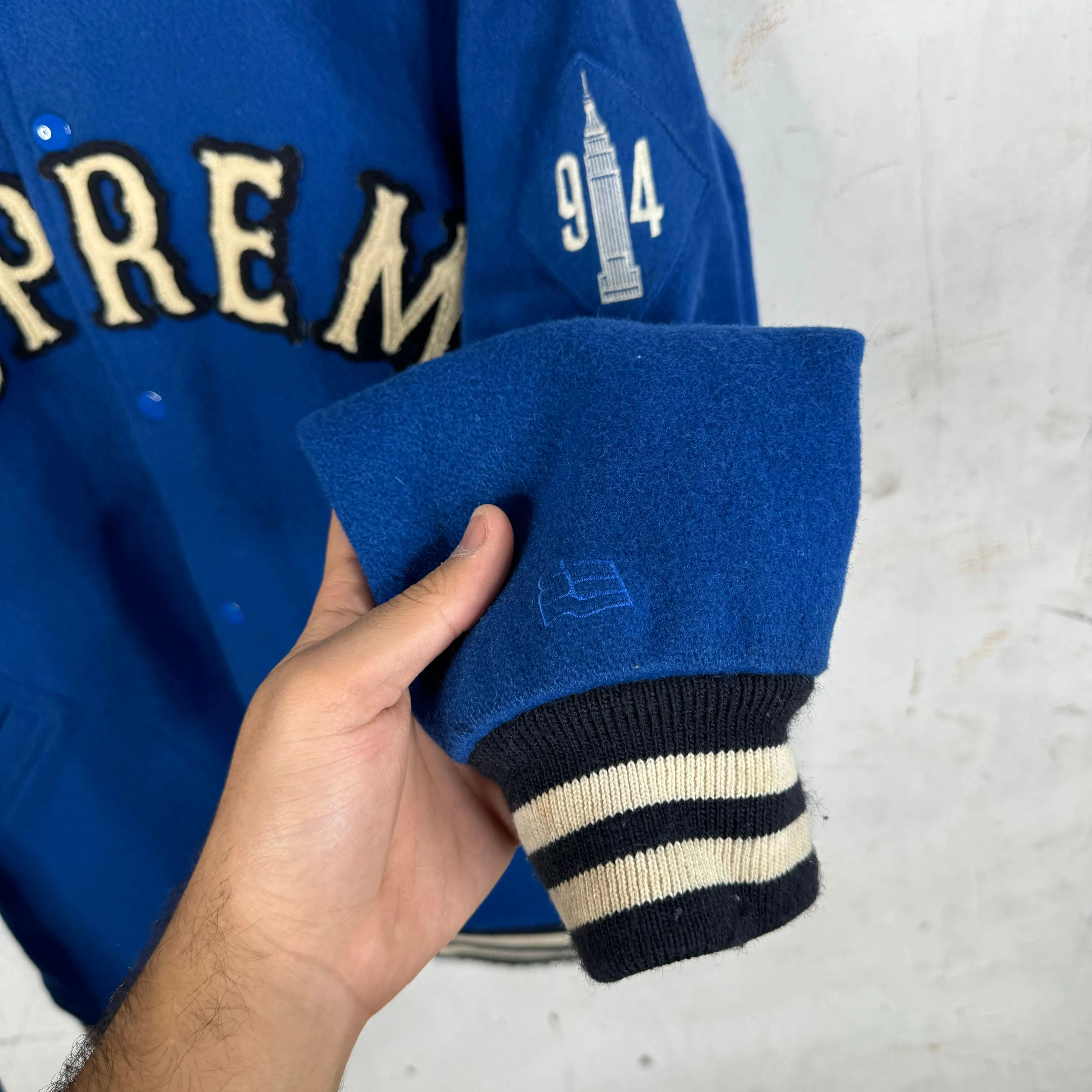 Supreme '05 Empire Building Wool Varsity Jacket