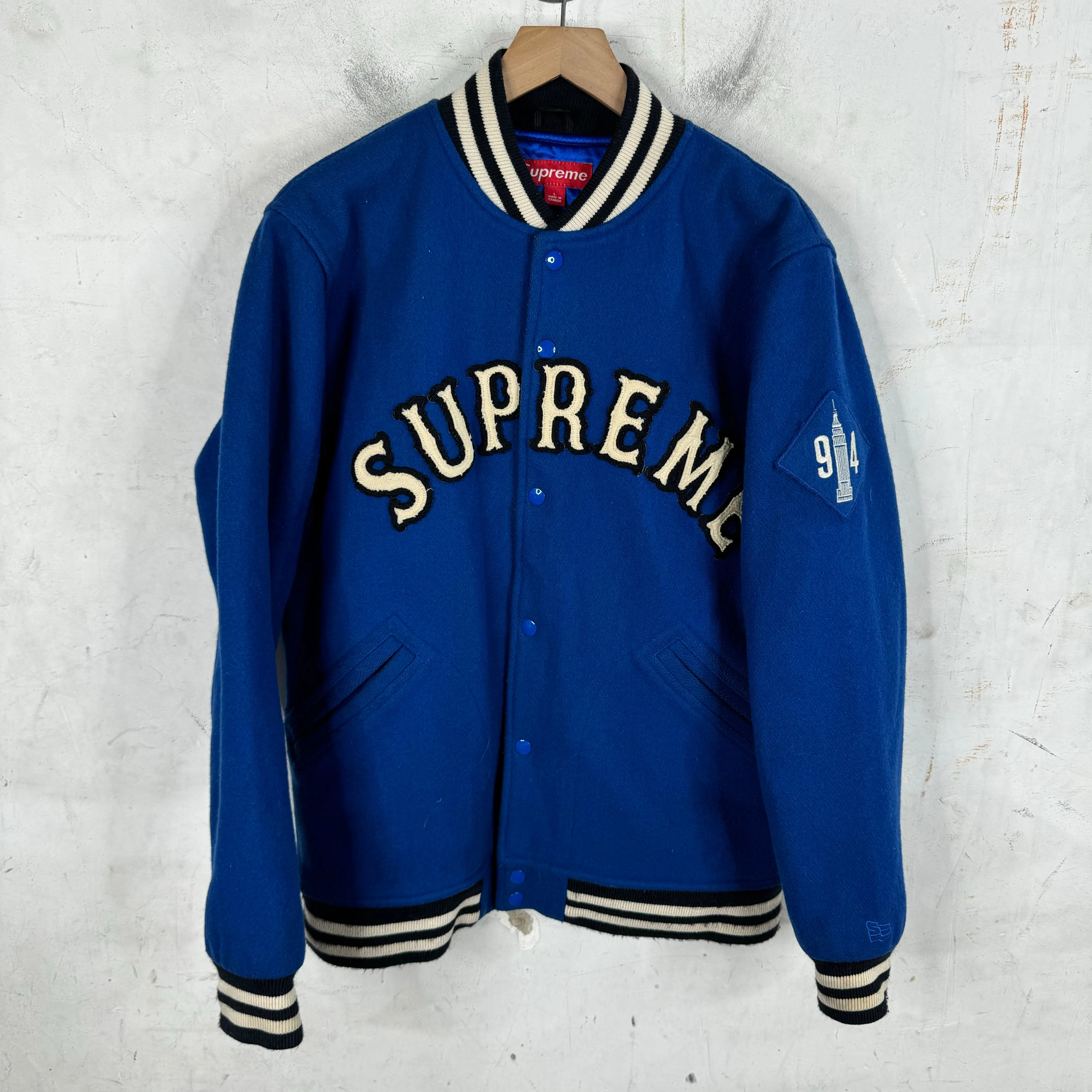 Supreme '05 Empire Building Wool Varsity Jacket