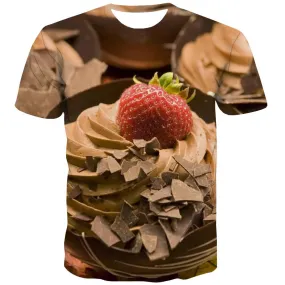 Sweet T-shirt Men Gourmet Tshirts Casual Icecream T-shirts 3d Colourful Tshirt Anime