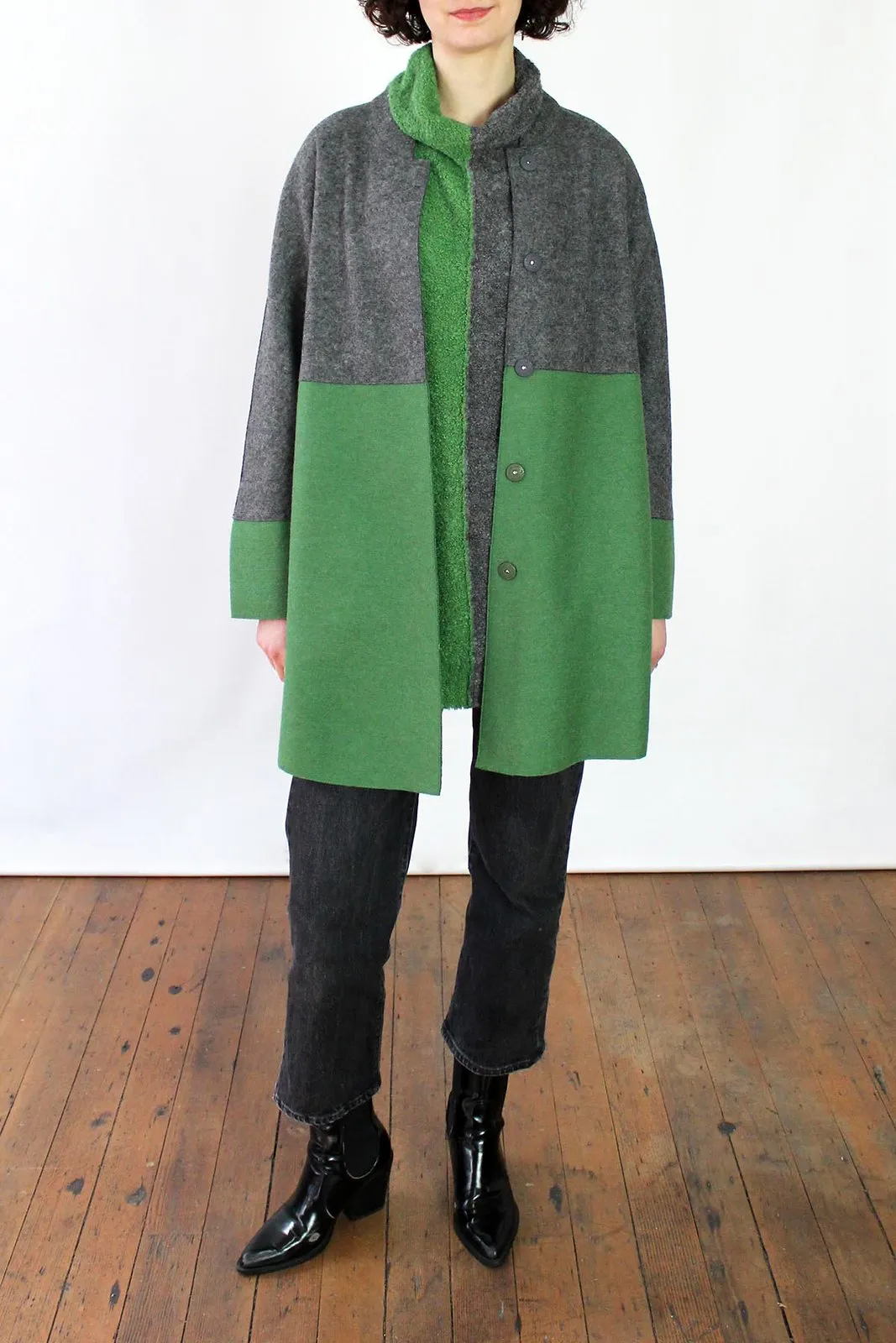 Tessa Two-Tone Felted Alpaca Jacket