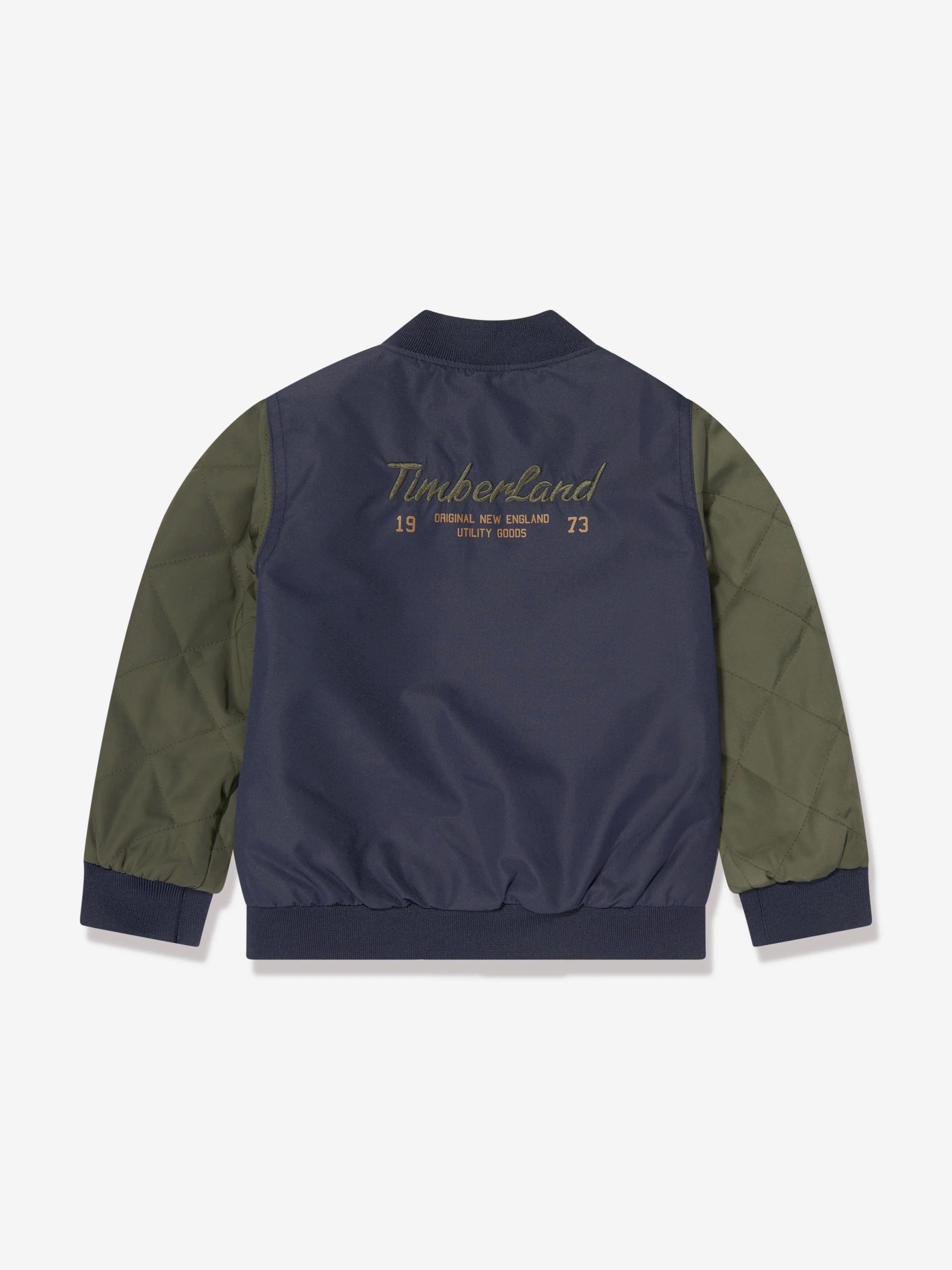 Timberland Boys Logo Bomber Jacket in Navy