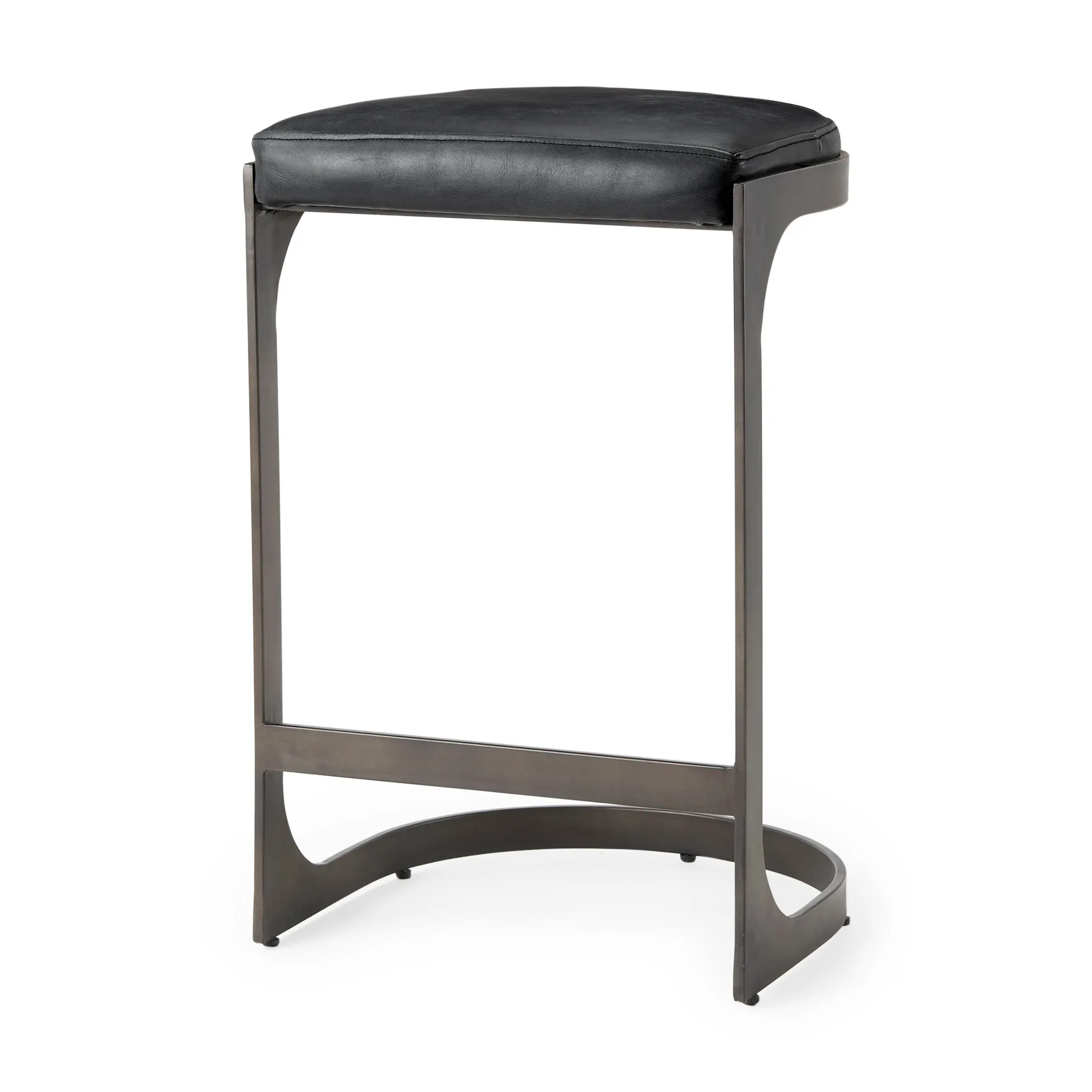 Tyler Counter Stool in Black Leather