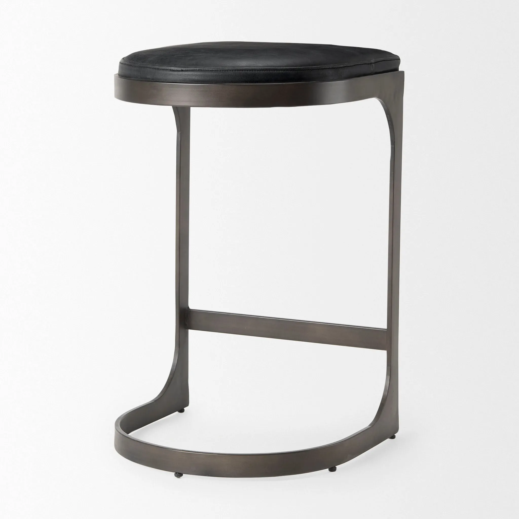 Tyler Counter Stool in Black Leather